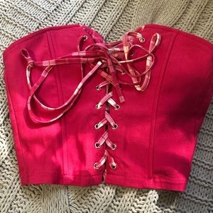 Pink and plaid corset